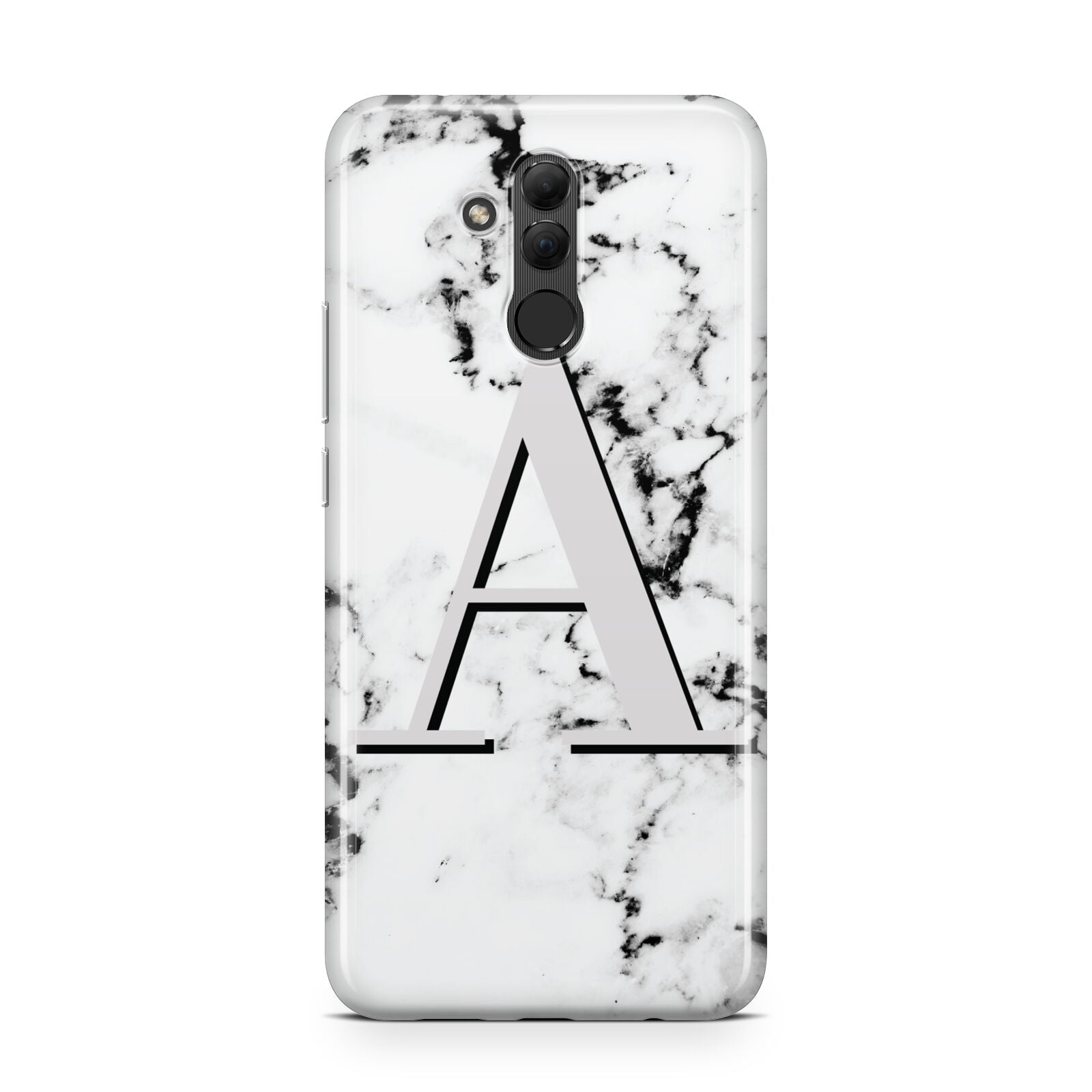 Personalised Grey Large Initial Marble Huawei Mate 20 Lite