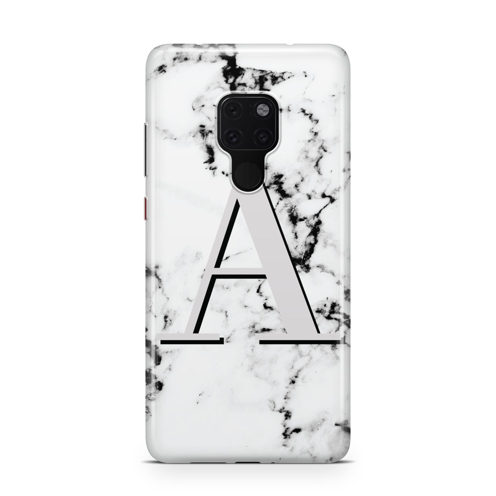 Personalised Grey Large Initial Marble Huawei Mate 20 Phone Case