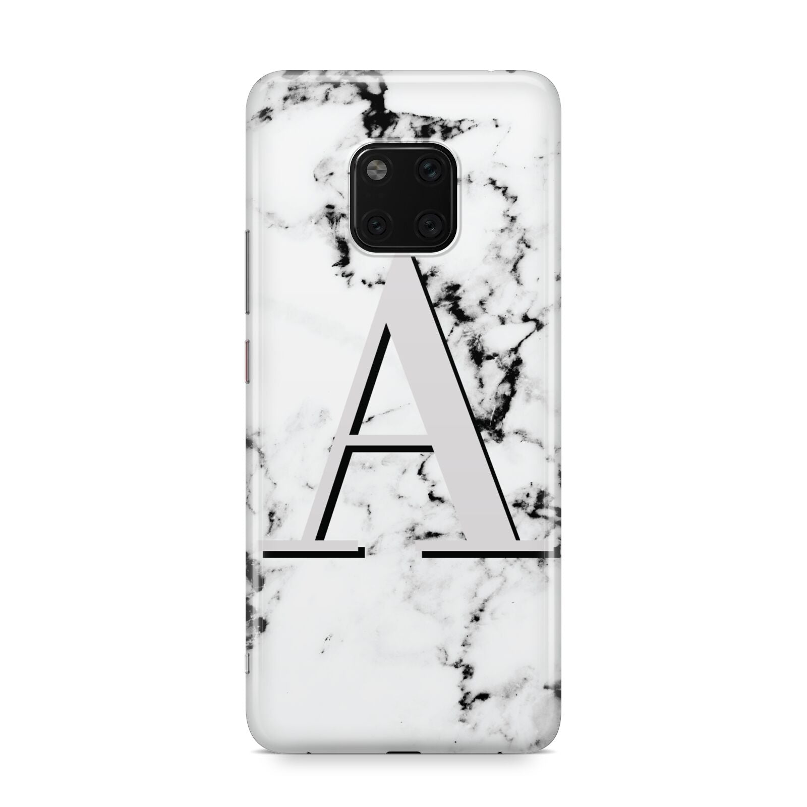 Personalised Grey Large Initial Marble Huawei Mate 20 Pro Phone Case