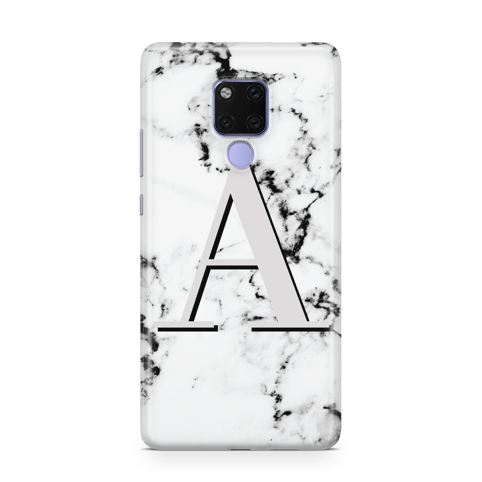 Personalised Grey Large Initial Marble Huawei Mate 20X Phone Case