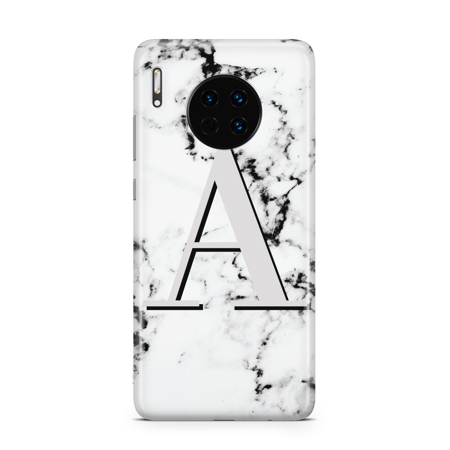 Personalised Grey Large Initial Marble Huawei Mate 30