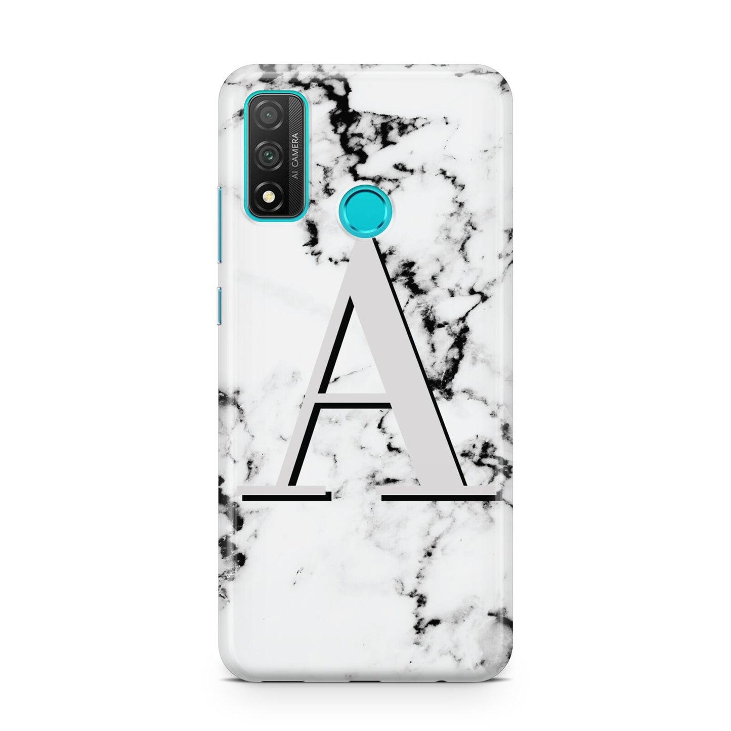 Personalised Grey Large Initial Marble Huawei P Smart 2020