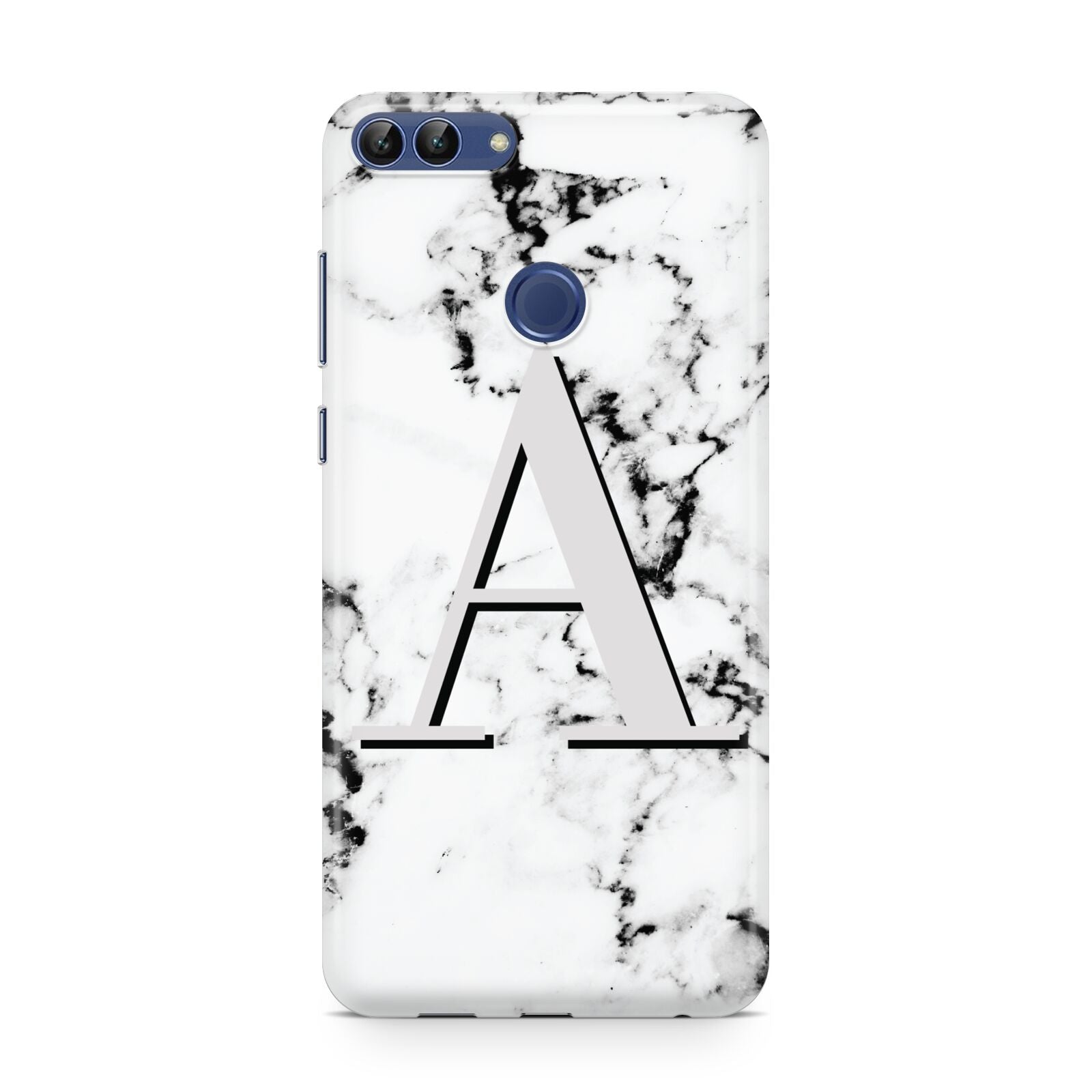 Personalised Grey Large Initial Marble Huawei P Smart Case