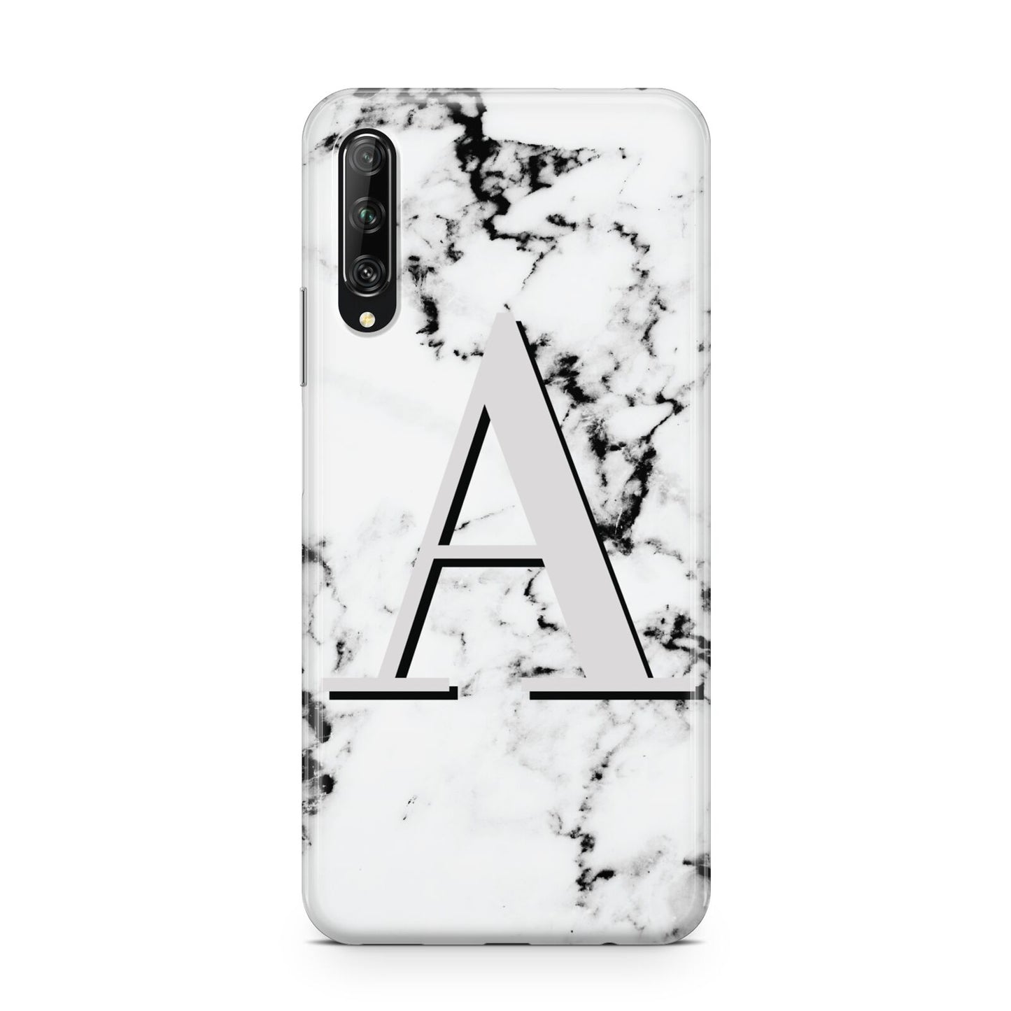 Personalised Grey Large Initial Marble Huawei P Smart Pro 2019