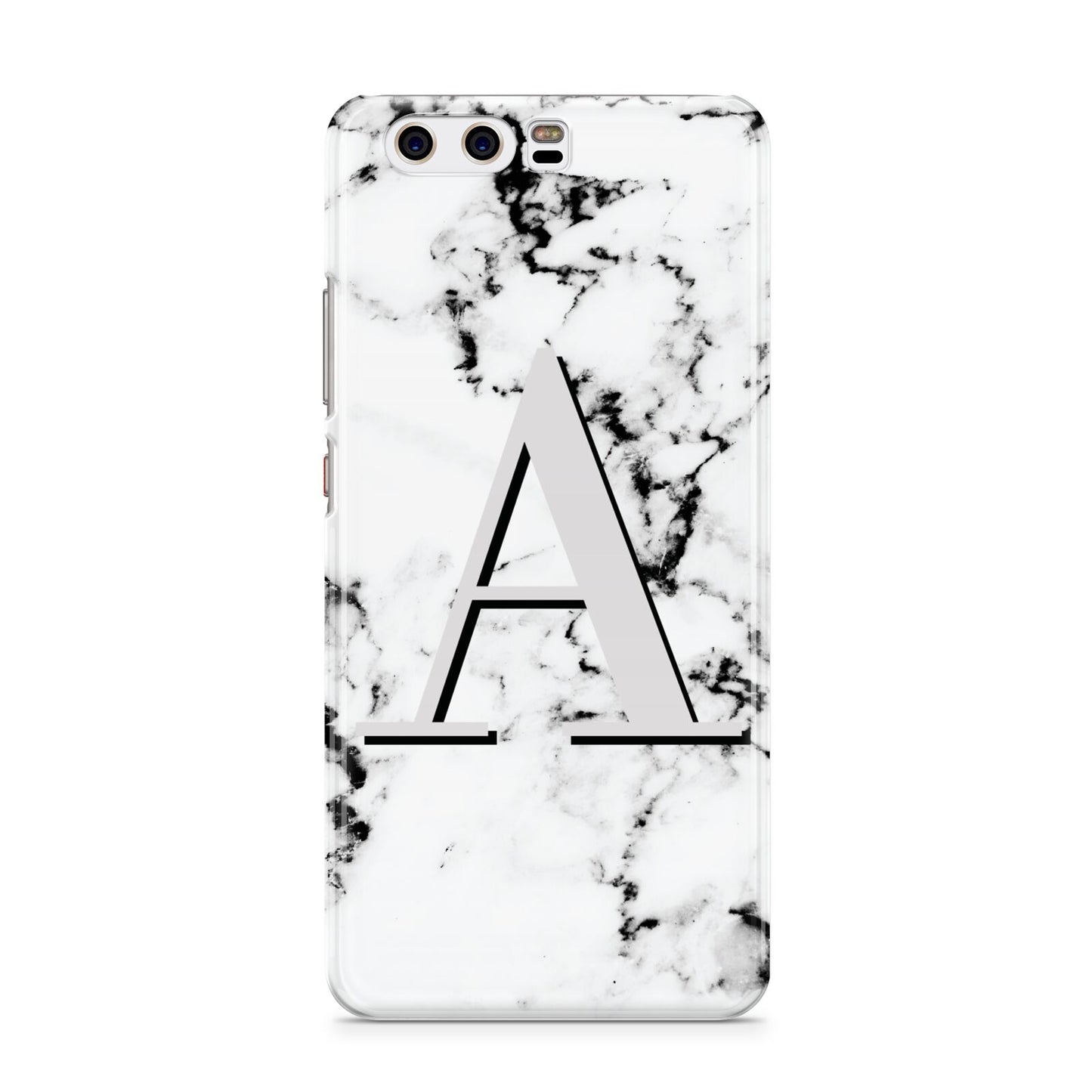 Personalised Grey Large Initial Marble Huawei P10 Phone Case