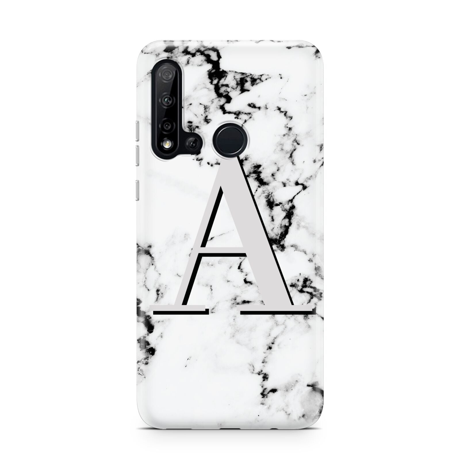 Personalised Grey Large Initial Marble Huawei P20 Lite 5G Phone Case