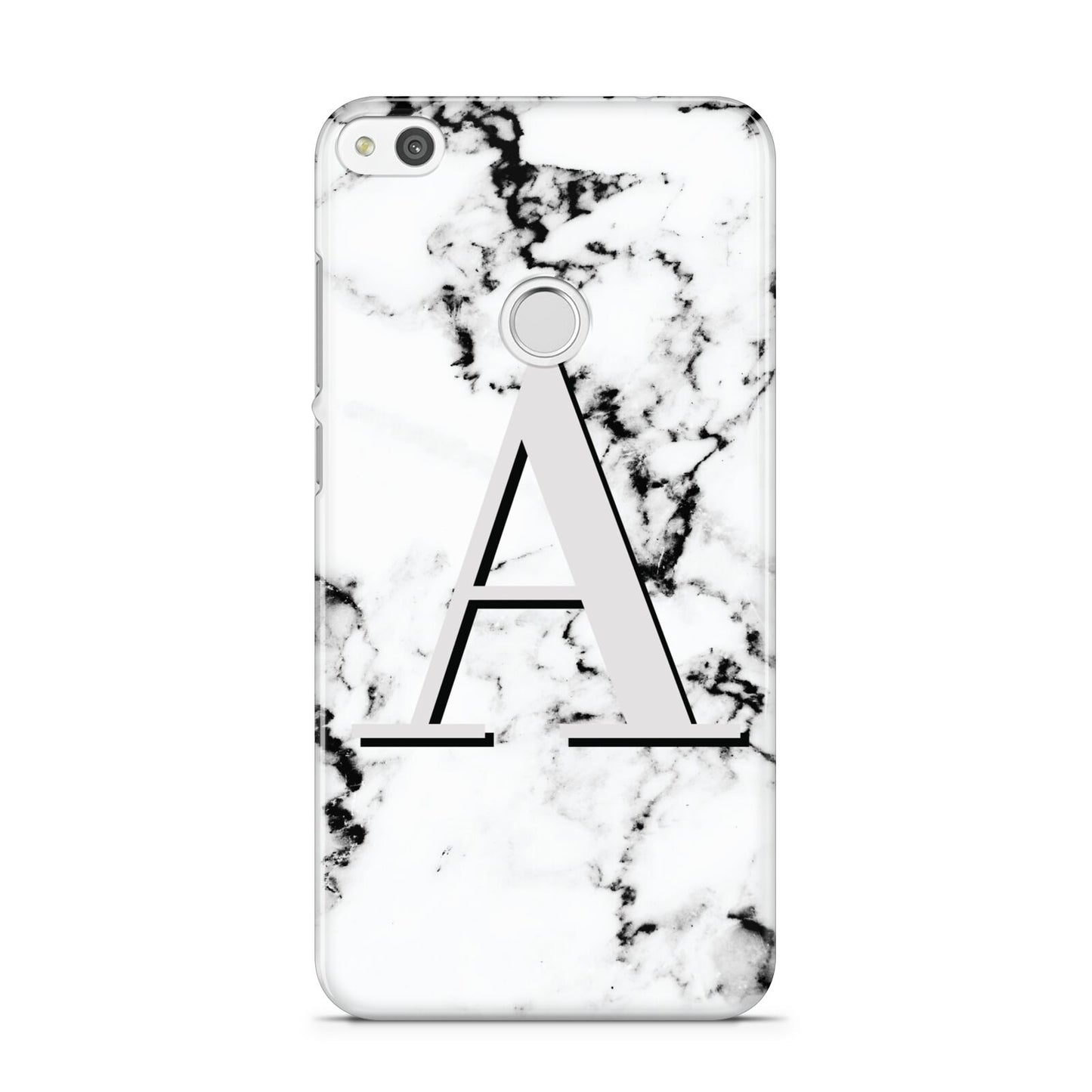 Personalised Grey Large Initial Marble Huawei P8 Lite Case