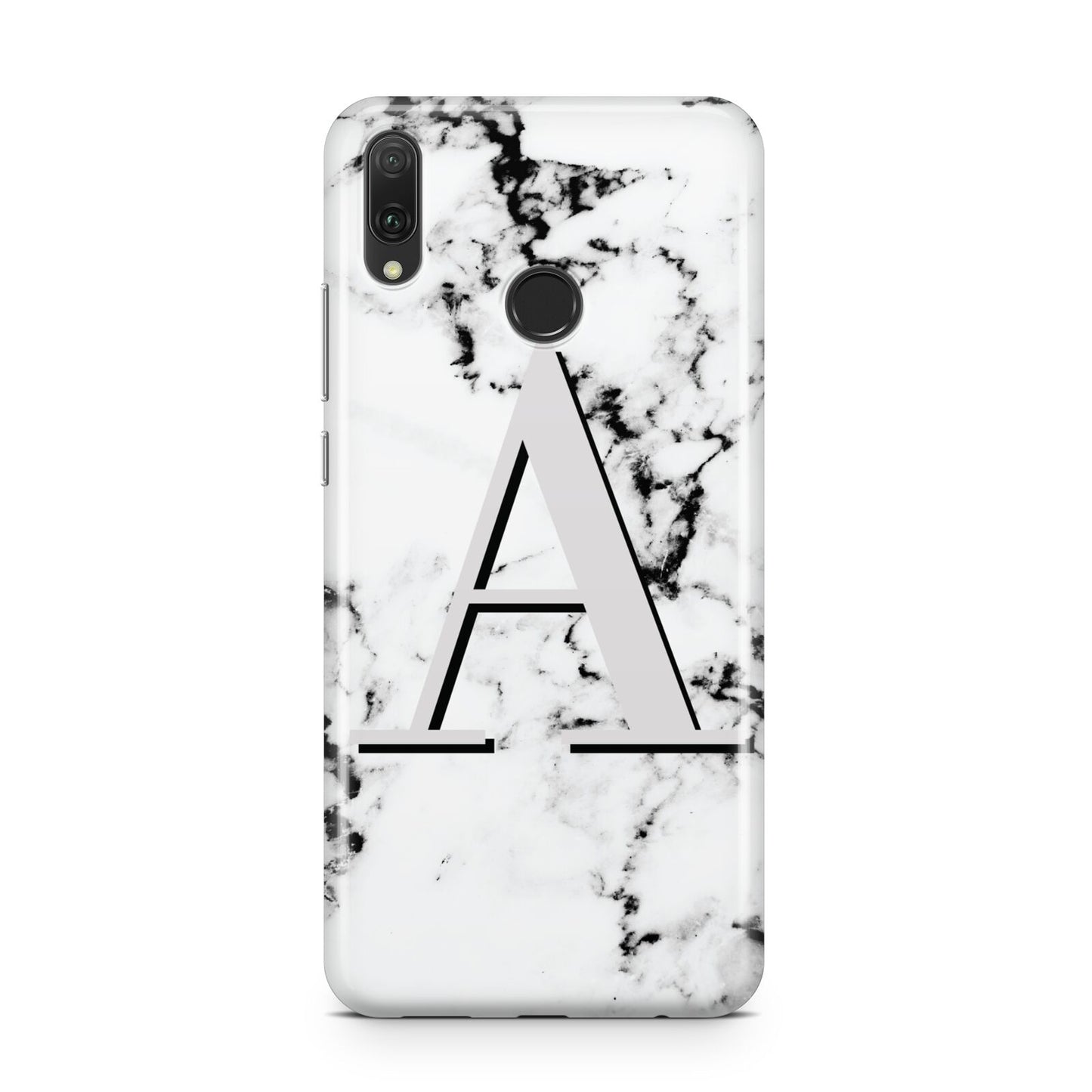 Personalised Grey Large Initial Marble Huawei Y9 2019