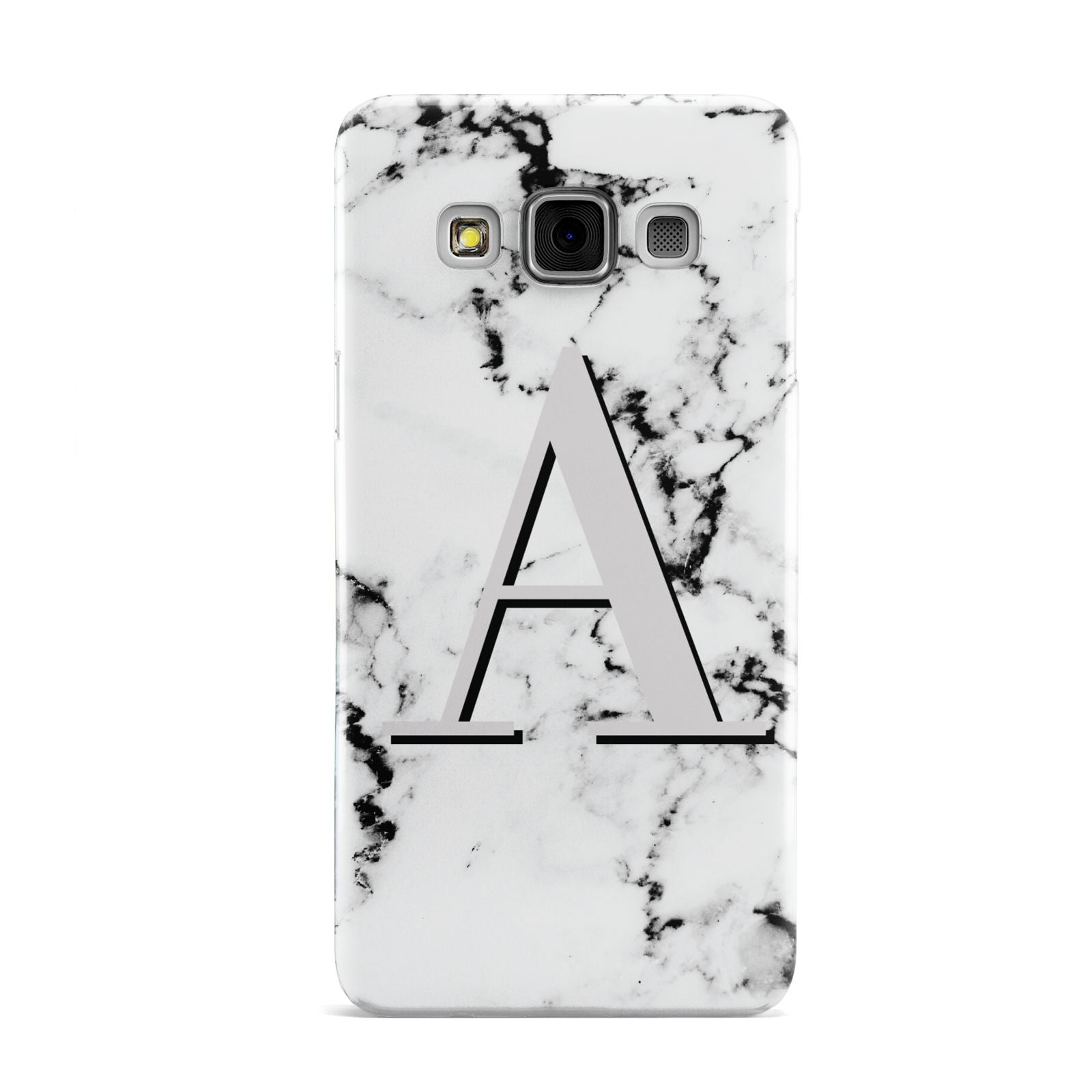 Personalised Grey Large Initial Marble Samsung Galaxy A3 Case