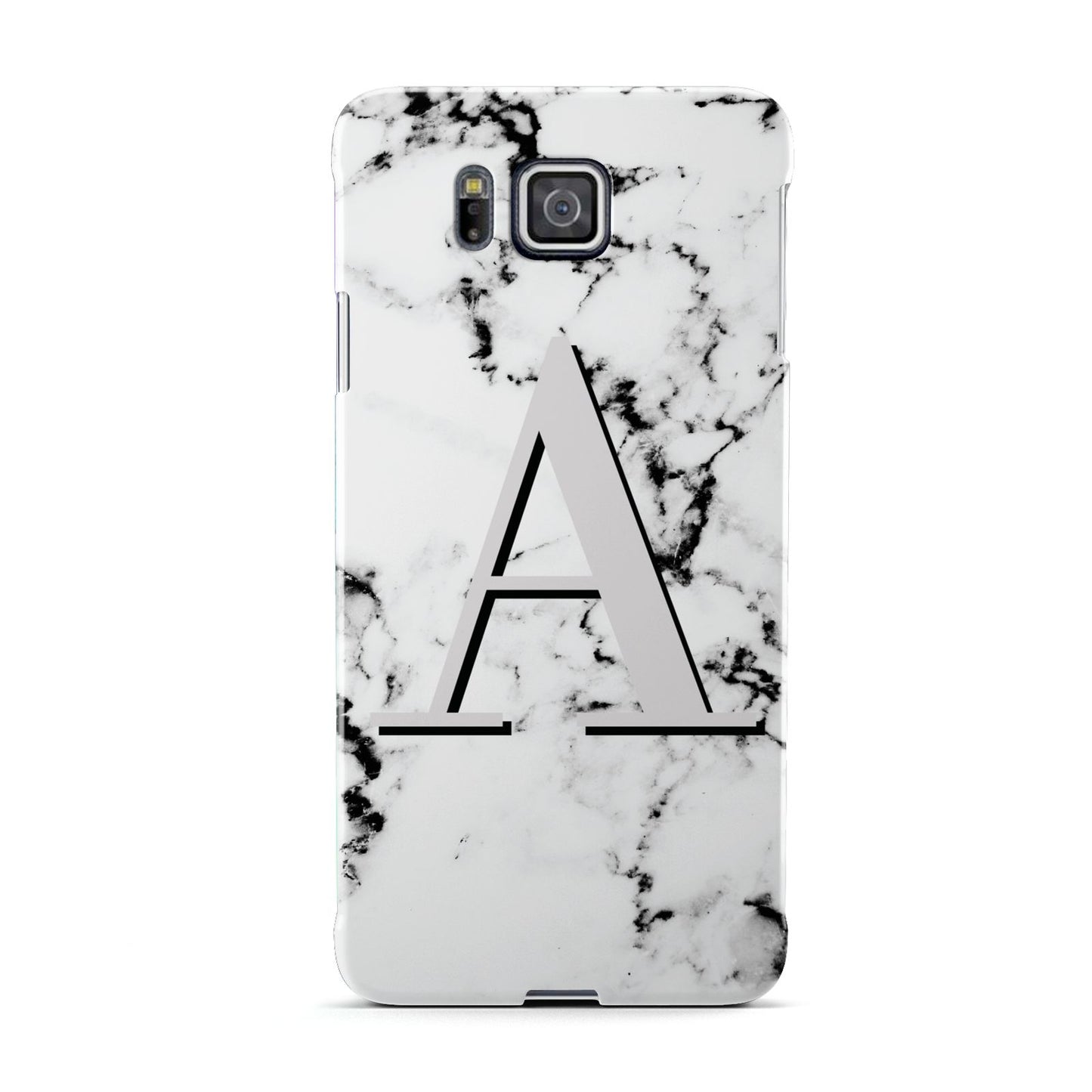 Personalised Grey Large Initial Marble Samsung Galaxy Alpha Case