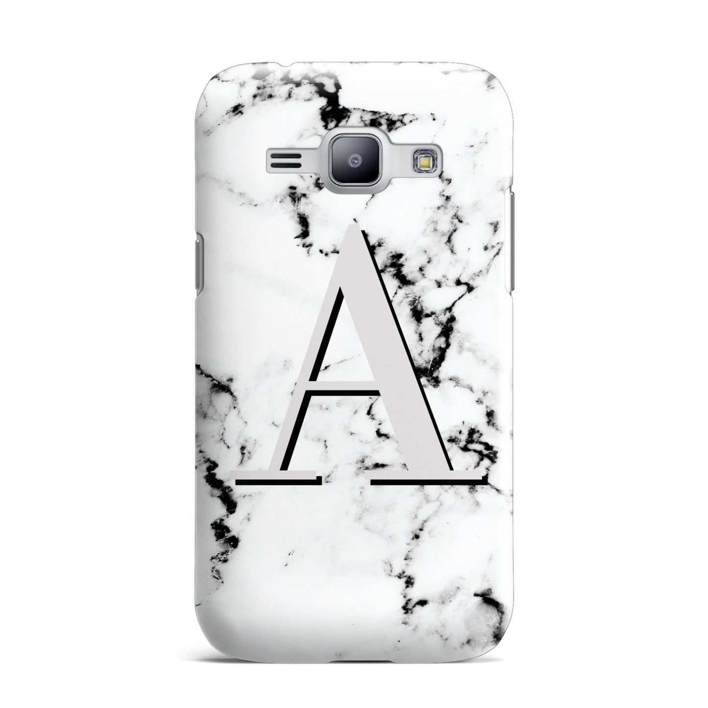 Personalised Grey Large Initial Marble Samsung Galaxy J1 2015 Case