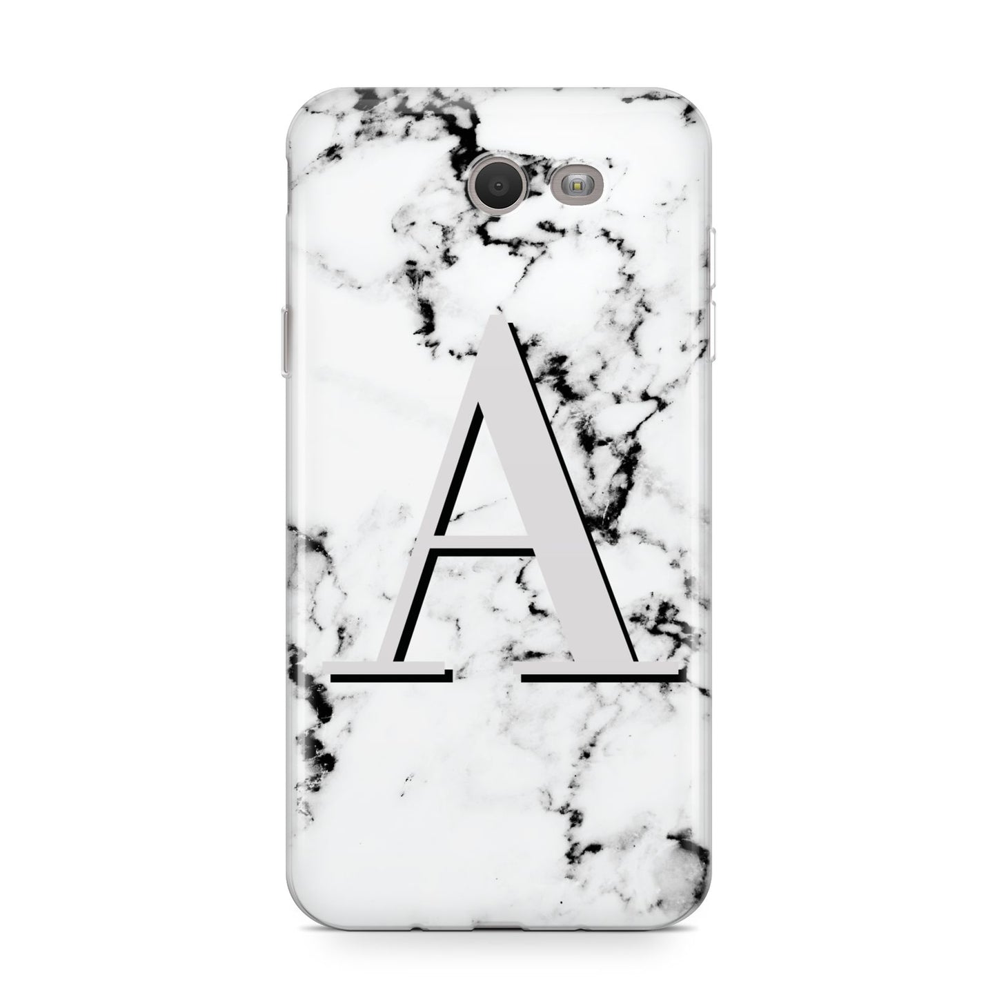 Personalised Grey Large Initial Marble Samsung Galaxy J7 2017 Case