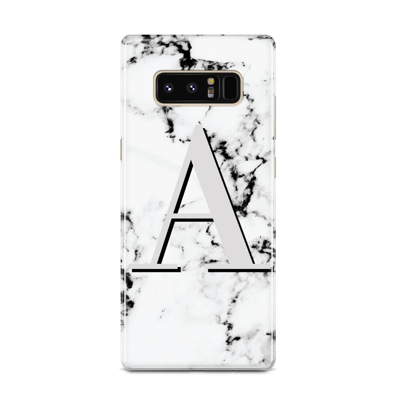 Personalised Grey Large Initial Marble Samsung Galaxy Note 8 Case