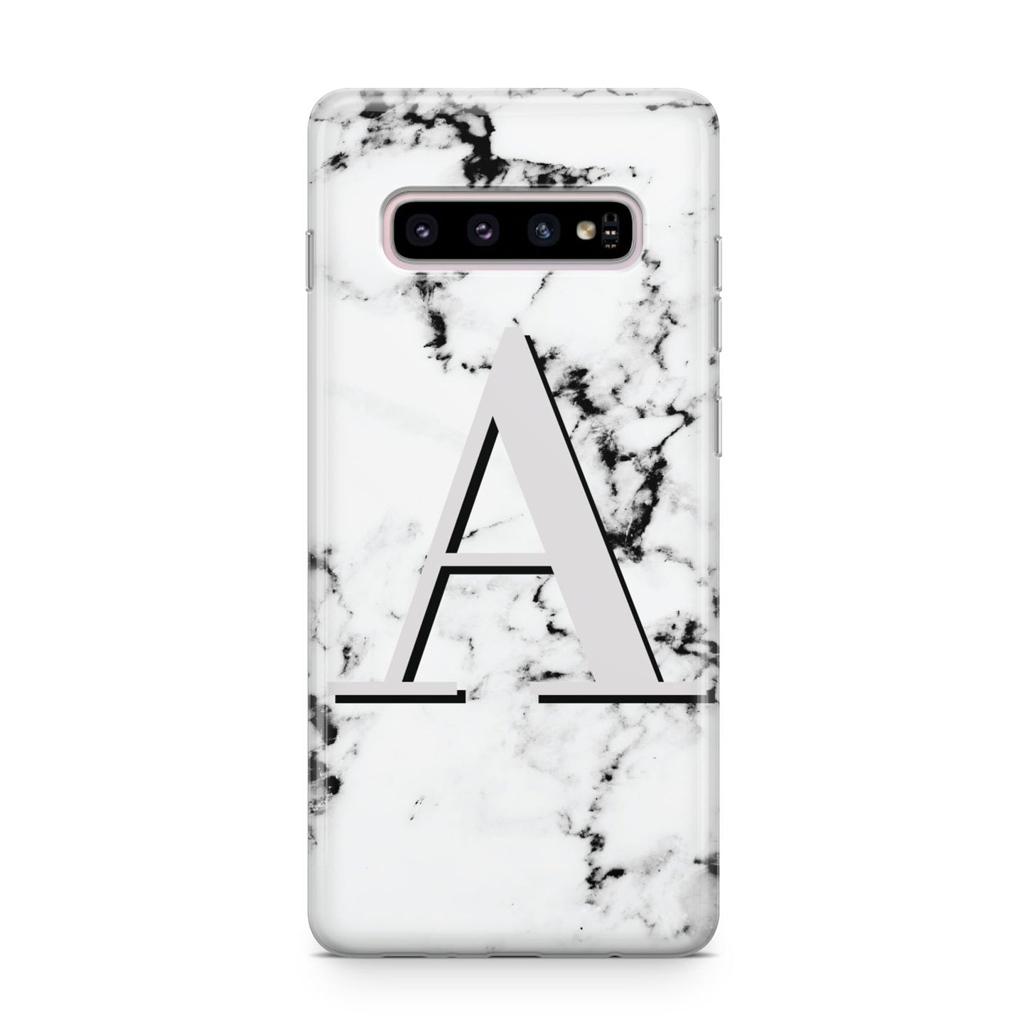 Personalised Grey Large Initial Marble Samsung Galaxy S10 Plus Case