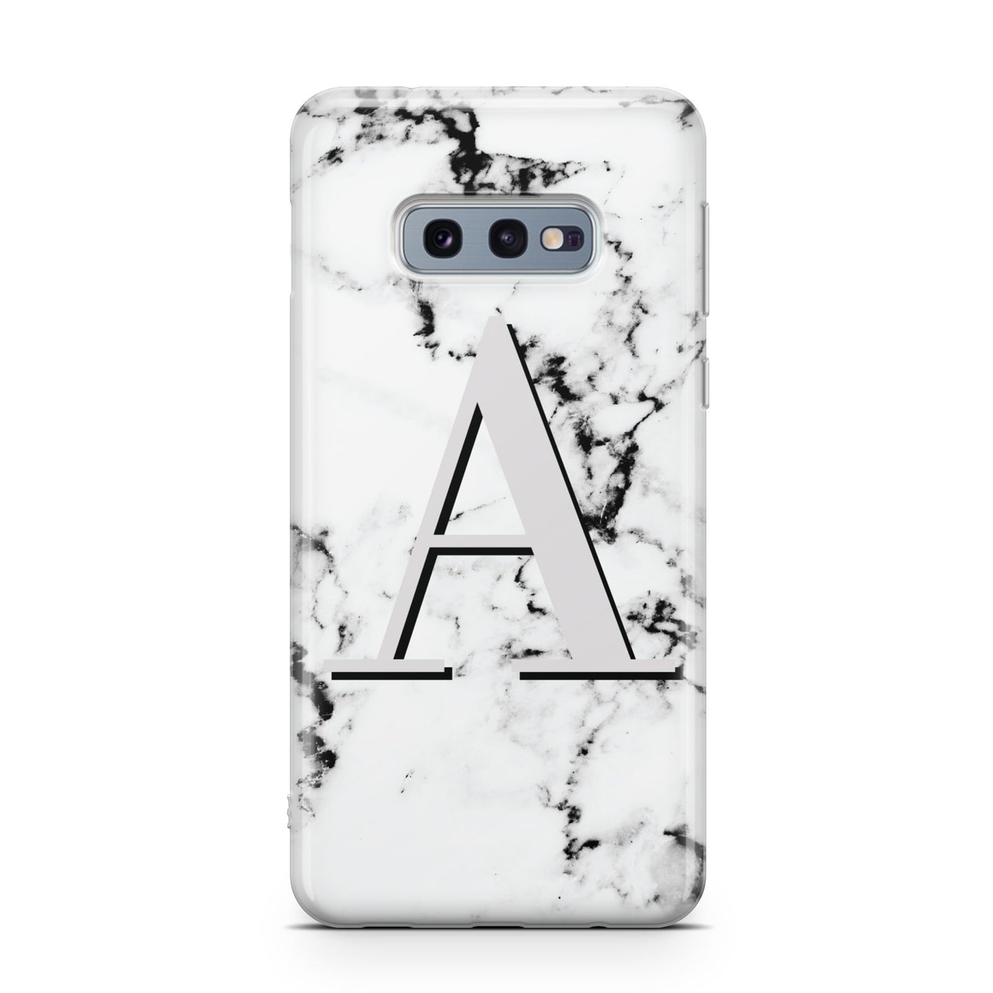 Personalised Grey Large Initial Marble Samsung Galaxy S10E Case