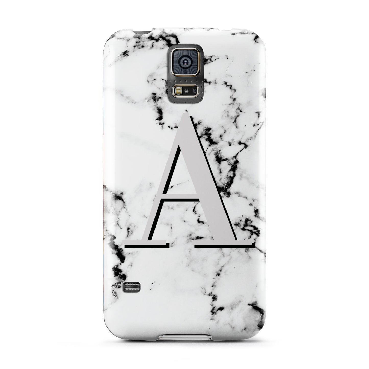 Personalised Grey Large Initial Marble Samsung Galaxy S5 Case