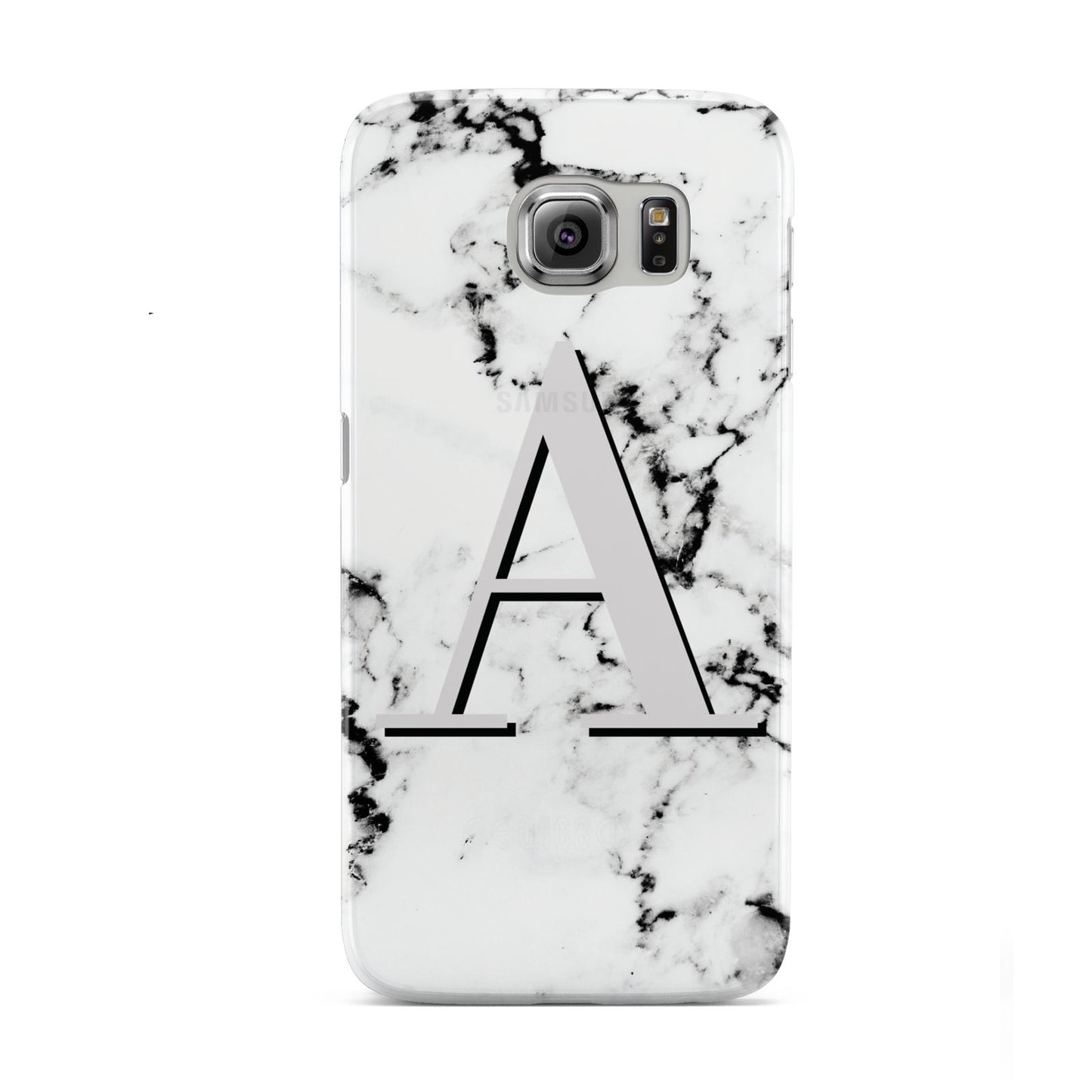 Personalised Grey Large Initial Marble Samsung Galaxy S6 Case