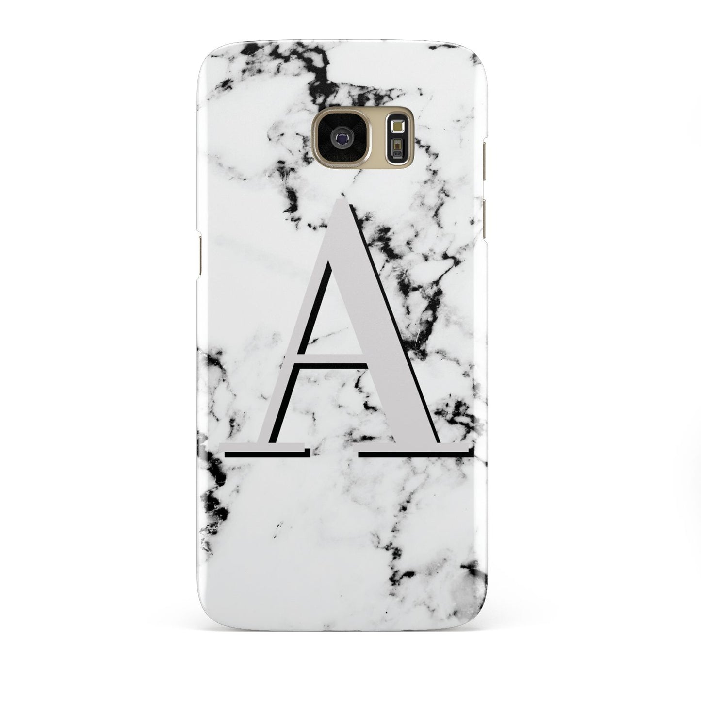 Personalised Grey Large Initial Marble Samsung Galaxy S7 Edge Case