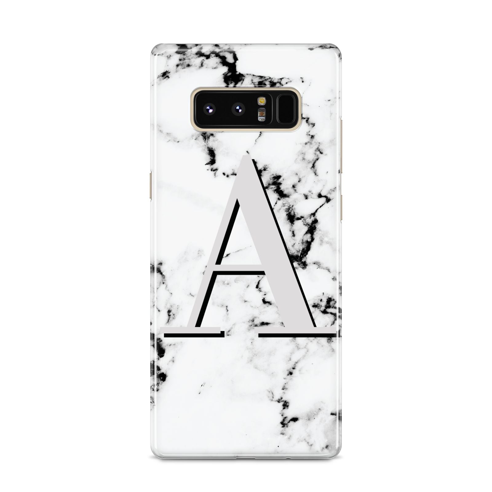 Personalised Grey Large Initial Marble Samsung Galaxy S8 Case