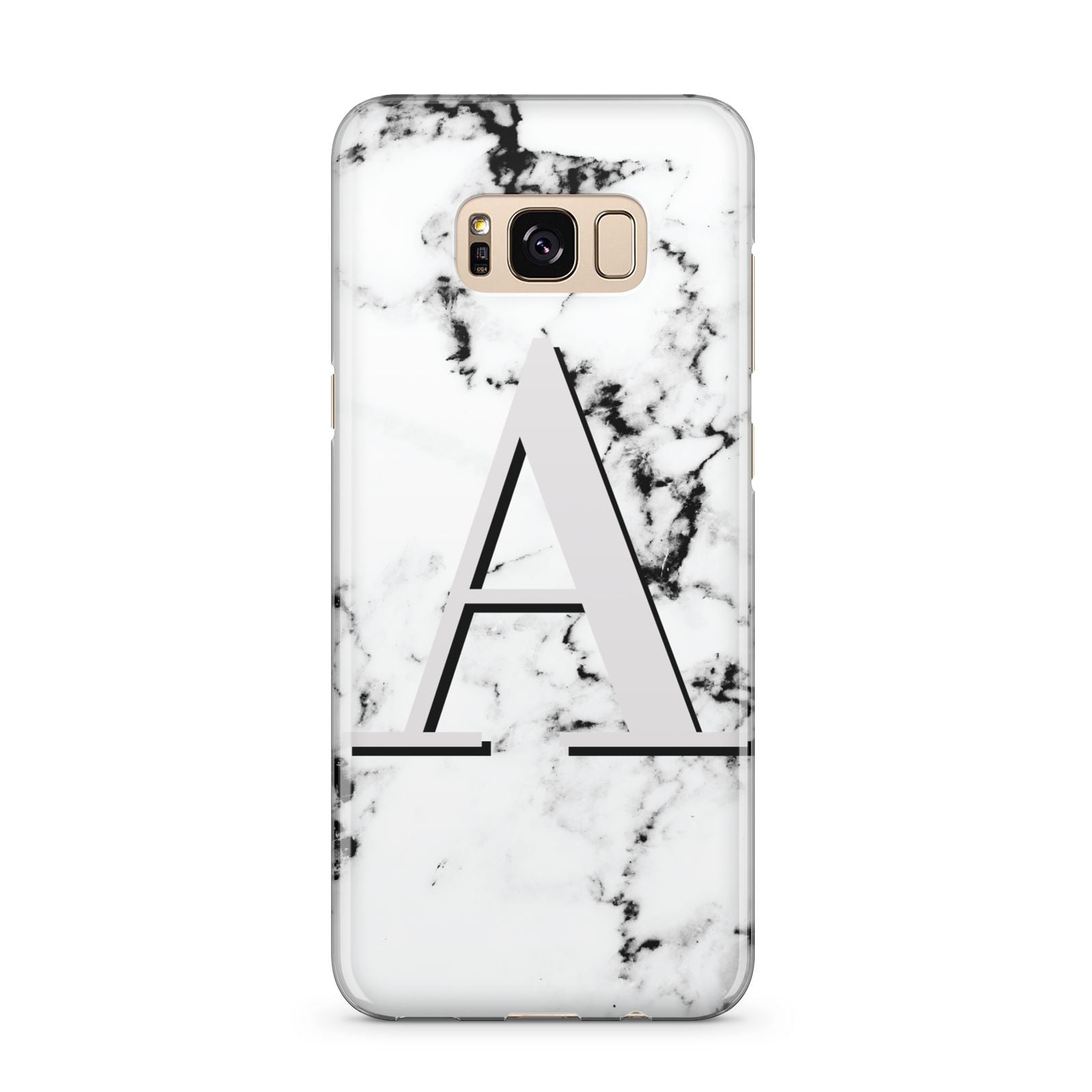 Personalised Grey Large Initial Marble Samsung Galaxy S8 Plus Case