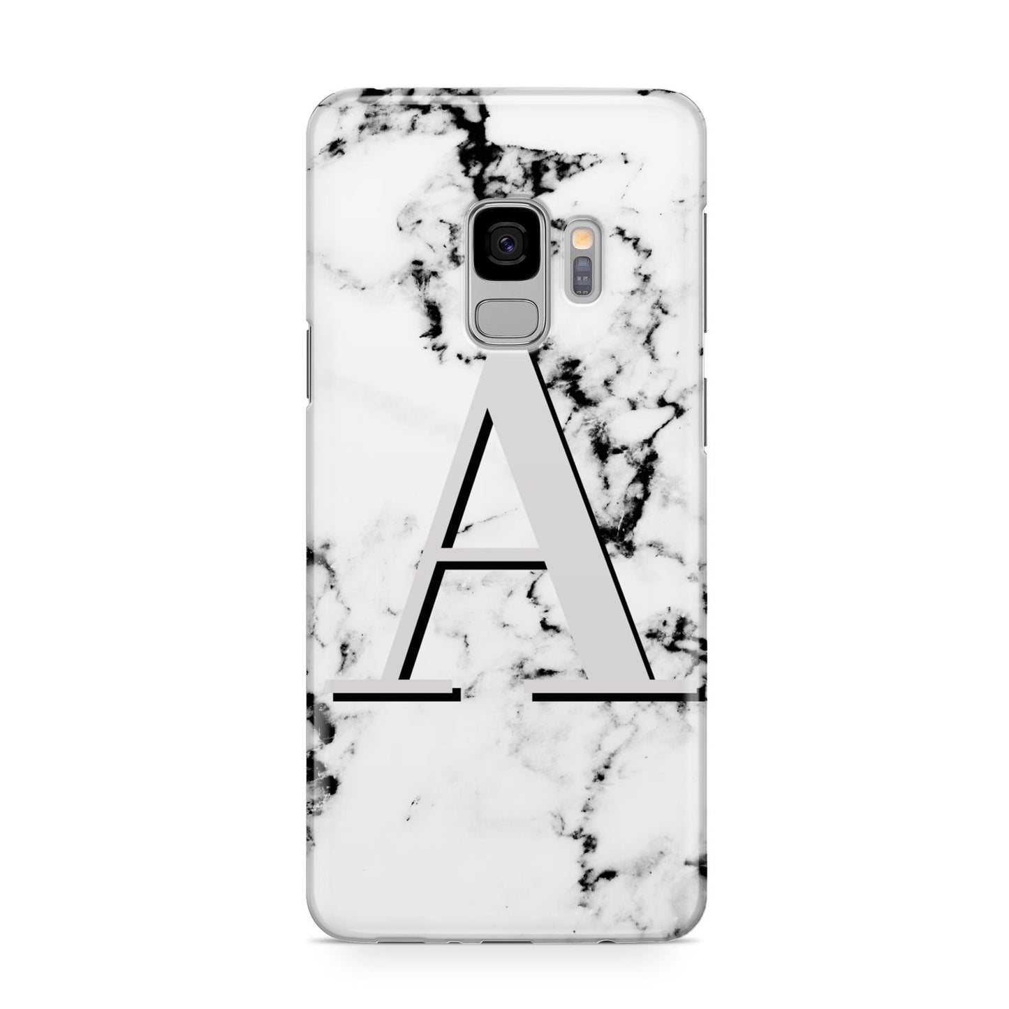 Personalised Grey Large Initial Marble Samsung Galaxy S9 Case