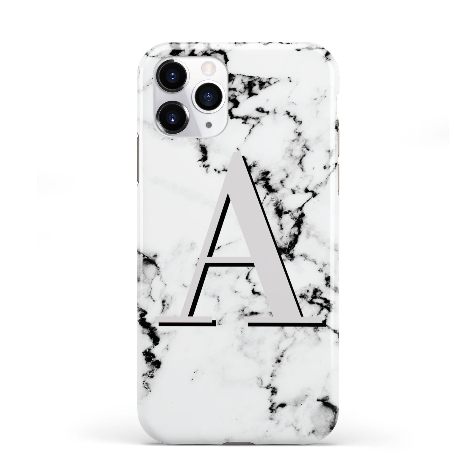 Personalised Grey Large Initial Marble iPhone 11 Pro 3D Tough Case