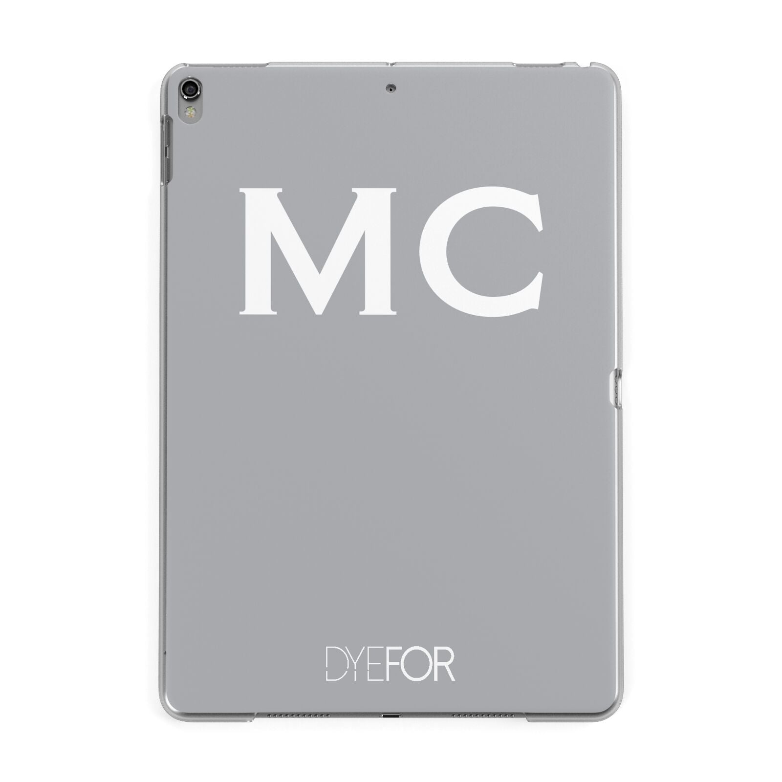 Personalised Grey White Initial Apple iPad Grey Case