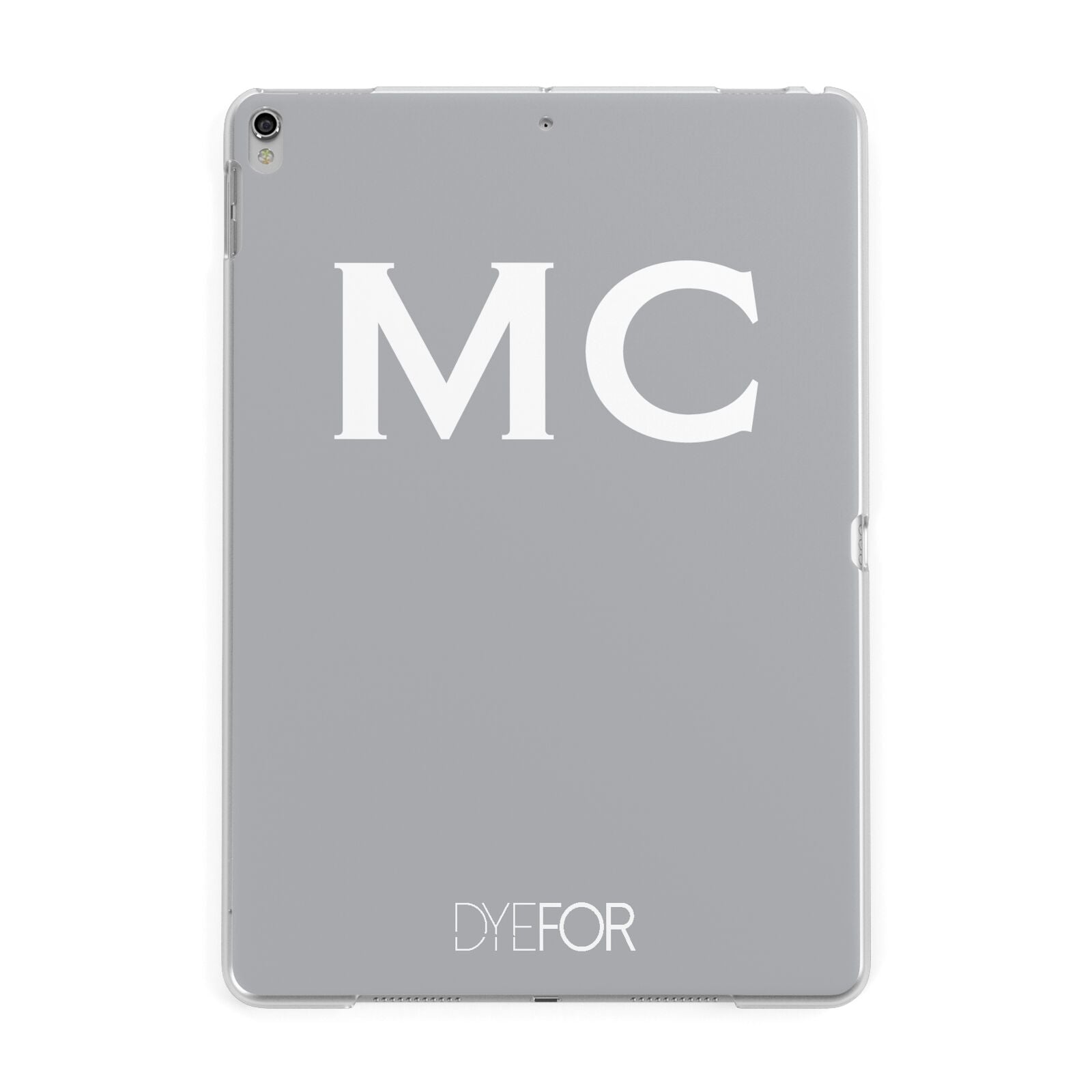 Personalised Grey White Initial Apple iPad Silver Case