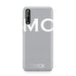 Personalised Grey White Initial Huawei Enjoy 10s Phone Case