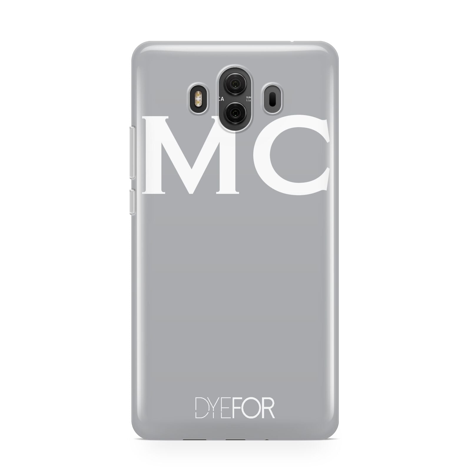 Personalised Grey White Initial Huawei Mate 10 Protective Phone Case