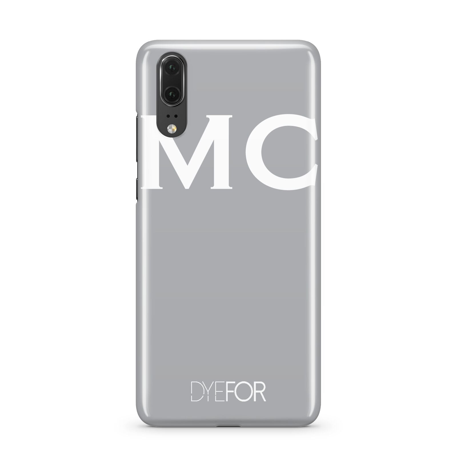 Personalised Grey White Initial Huawei P20 Phone Case