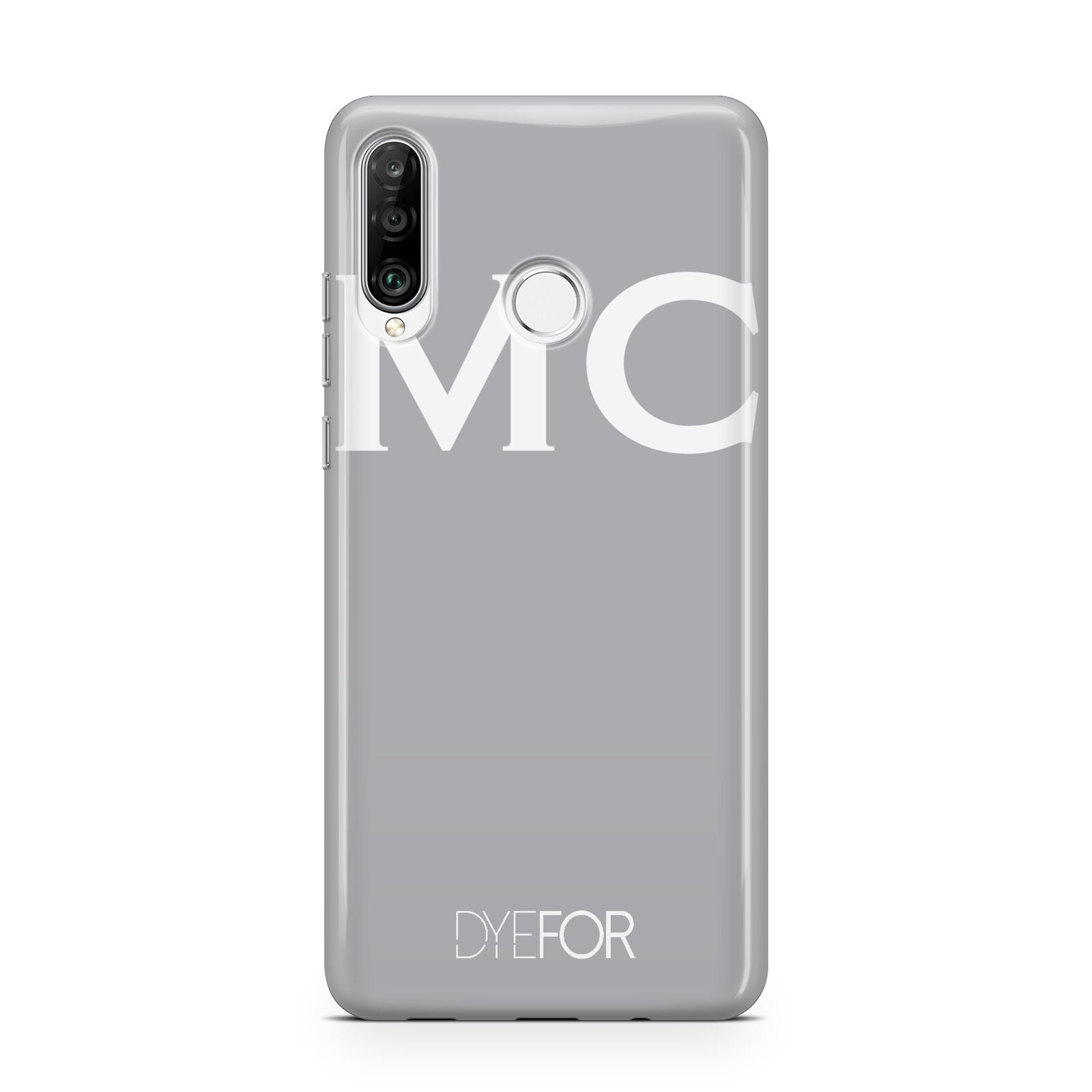 Personalised Grey White Initial Huawei P30 Lite Phone Case