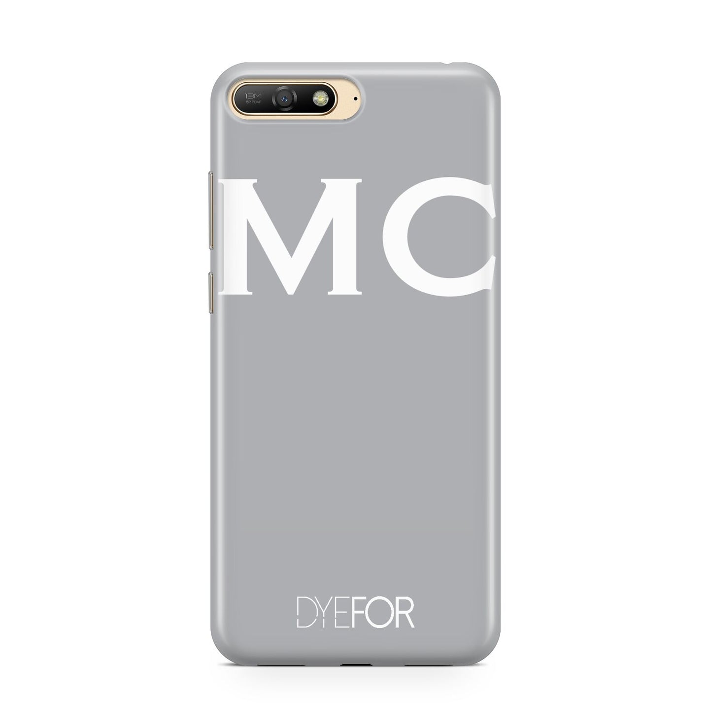 Personalised Grey White Initial Huawei Y6 2018