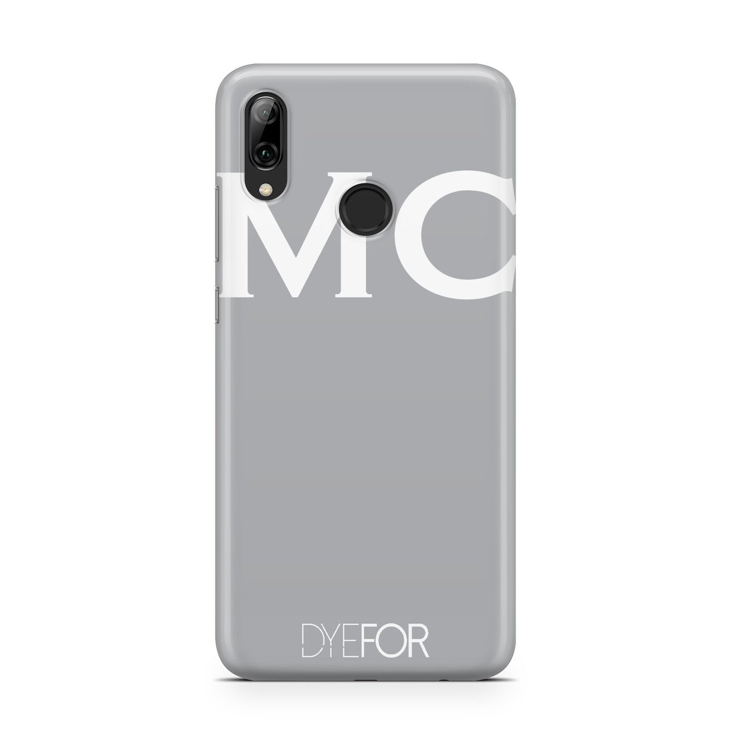 Personalised Grey White Initial Huawei Y7 2019