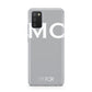 Personalised Grey White Initial Samsung A02s Case
