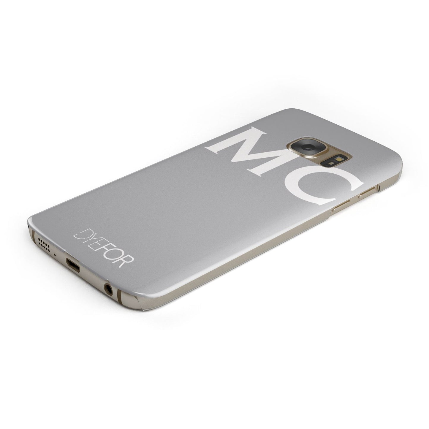 Personalised Grey White Initial Samsung Galaxy Case Bottom Cutout