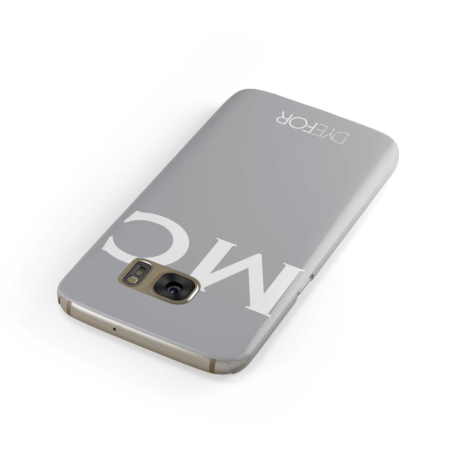 Personalised Grey White Initial Samsung Galaxy Case Front Close Up