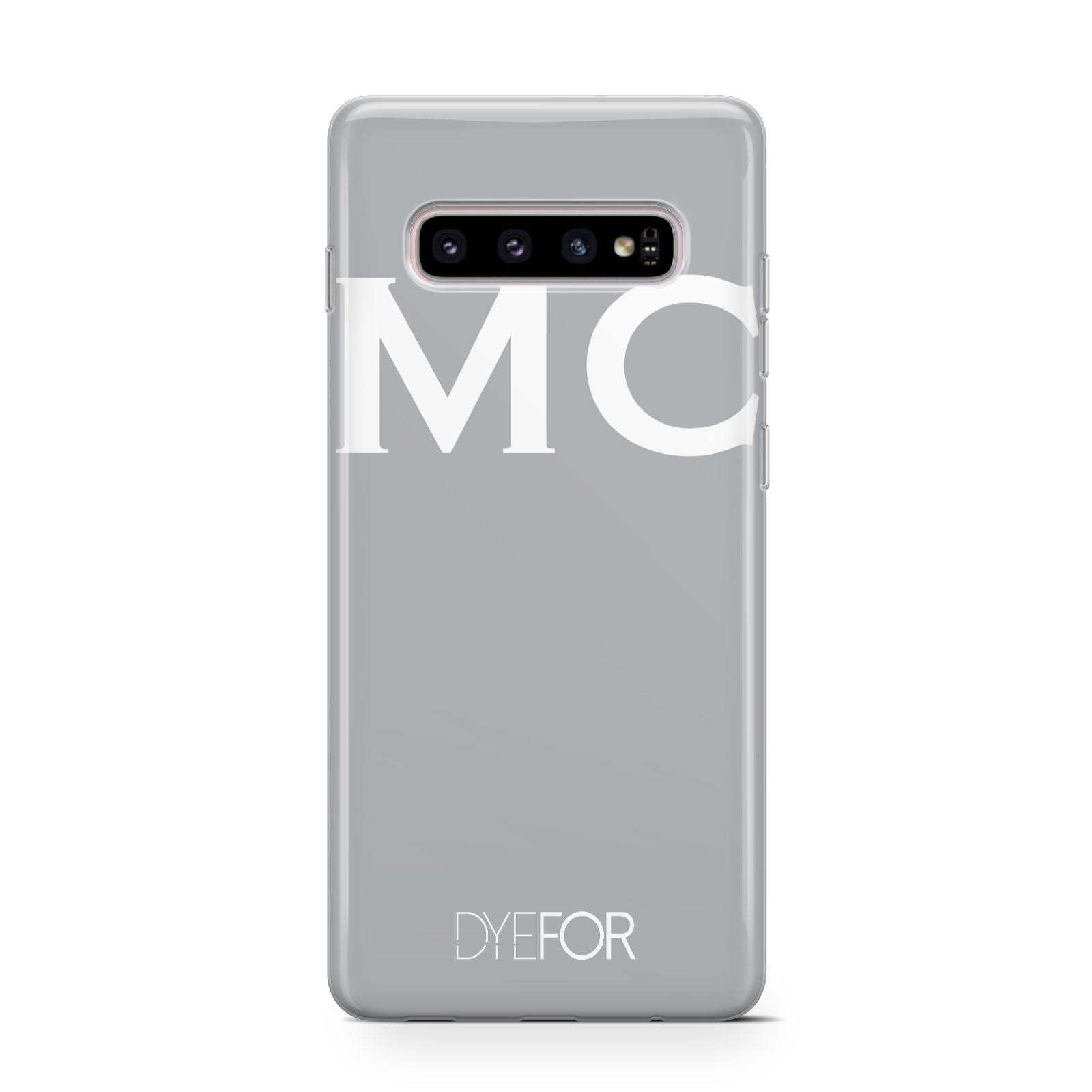 Personalised Grey White Initial Samsung Galaxy S10 Case