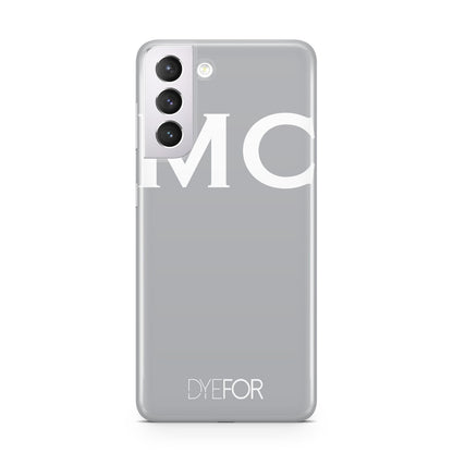 Personalised Grey White Initial Samsung S21 Case