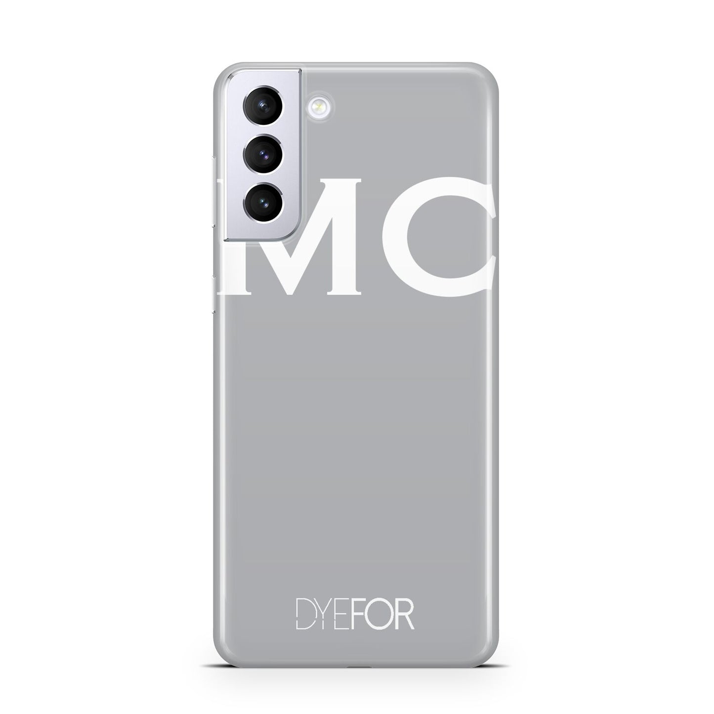 Personalised Grey White Initial Samsung S21 Plus Case