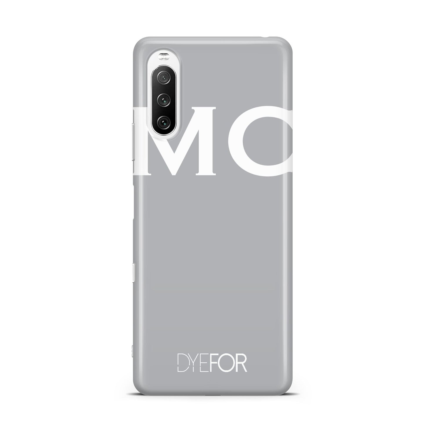 Personalised Grey White Initial Sony Xperia 10 III Case