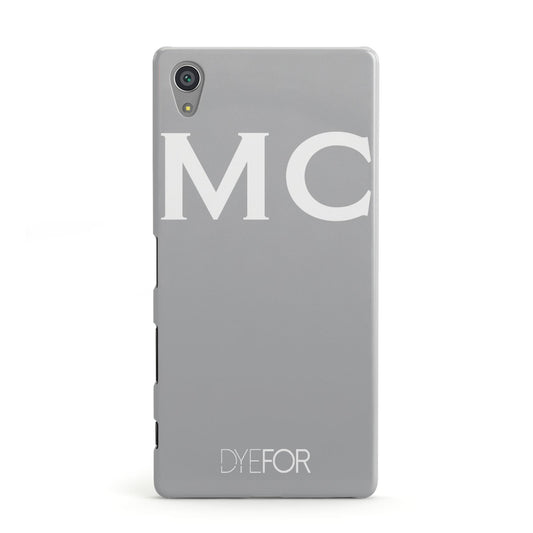 Personalised Grey White Initial Sony Xperia Case