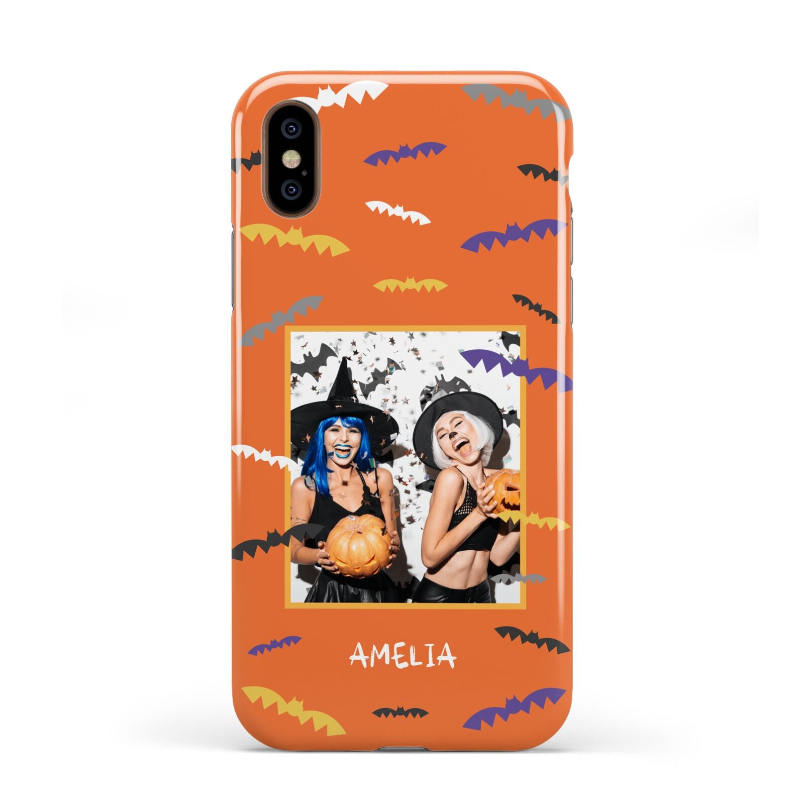 Personalised Halloween Bats Photo Upload Apple iPhone XS 3D Tough