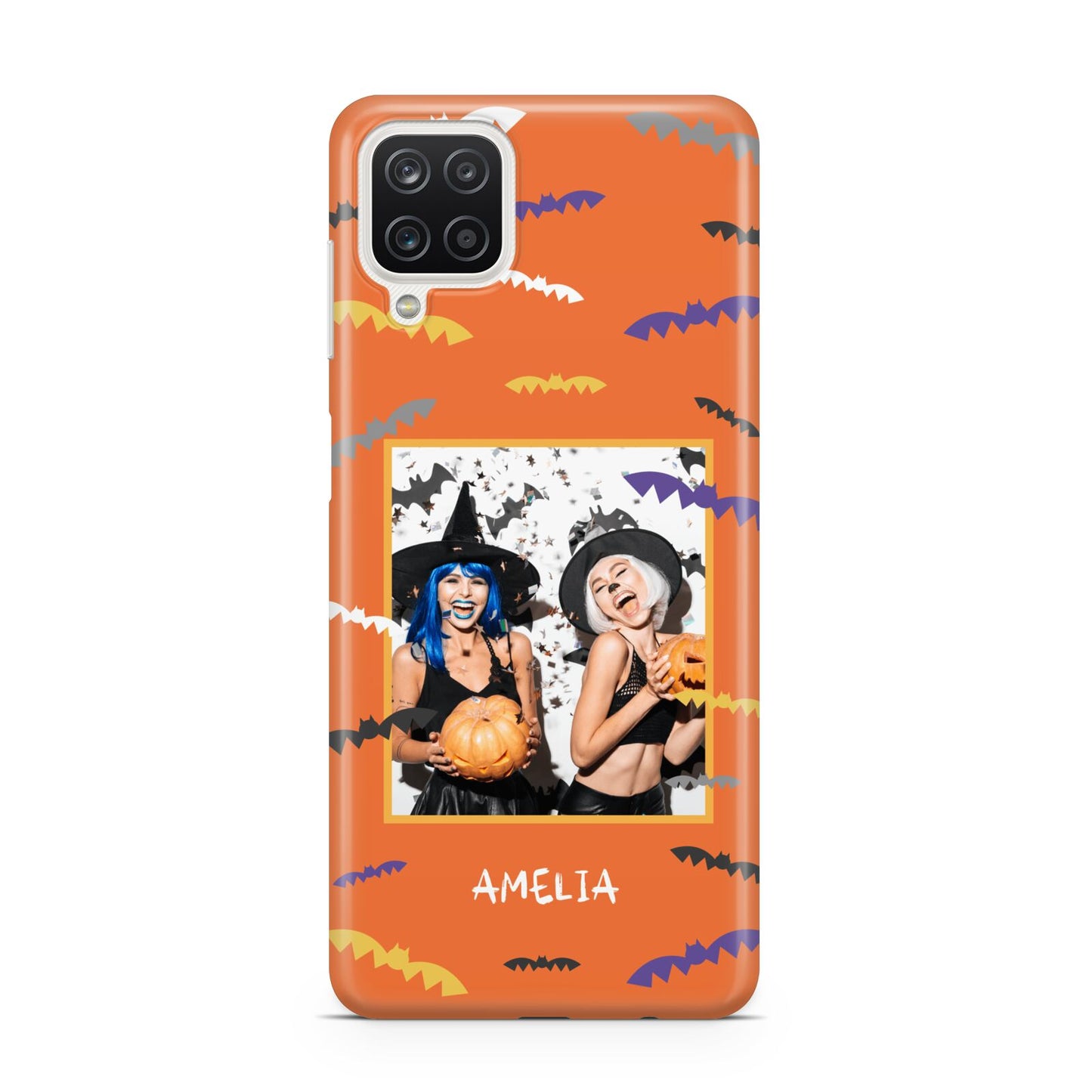 Personalised Halloween Bats Photo Upload Samsung A12 Case