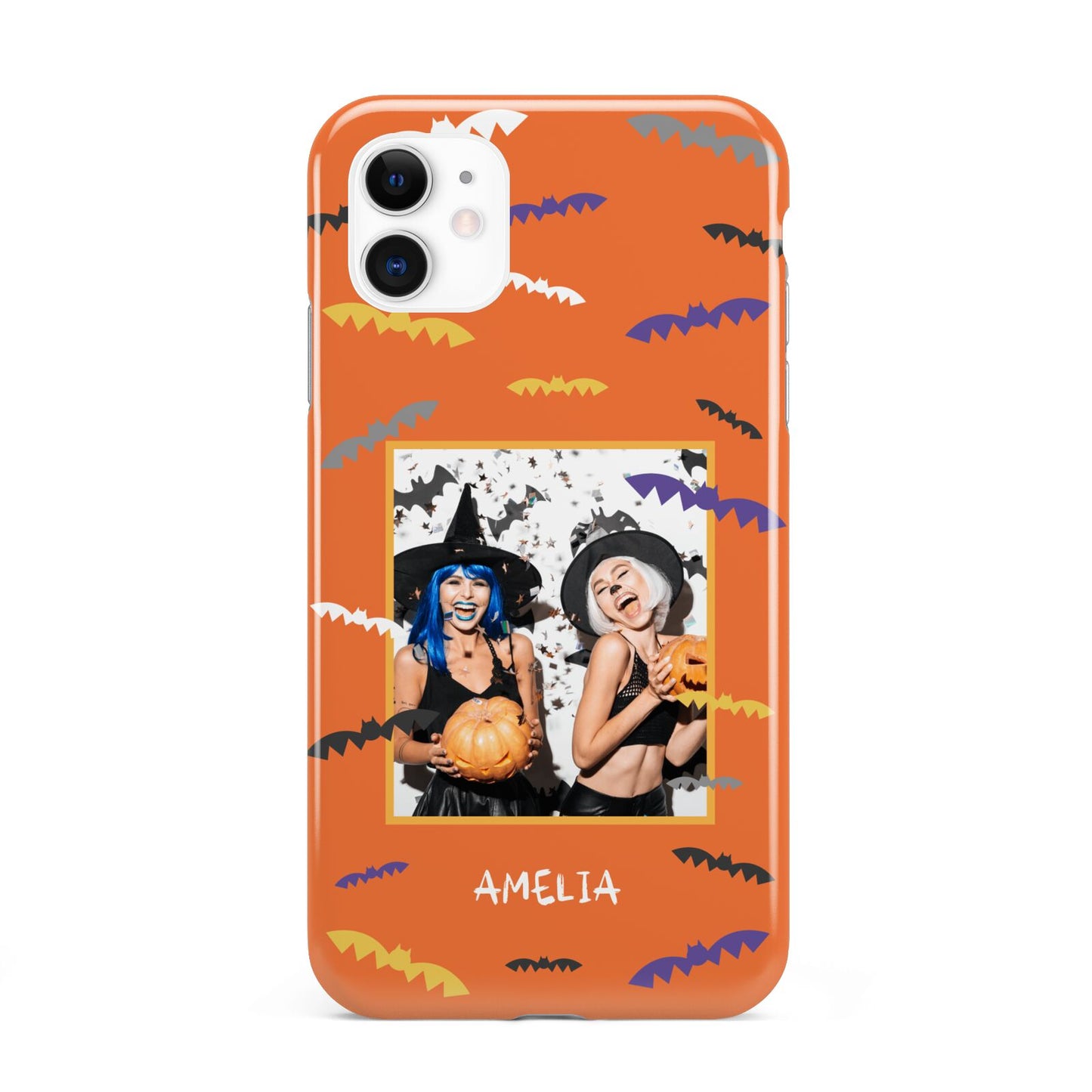 Personalised Halloween Bats Photo Upload iPhone 11 3D Tough Case