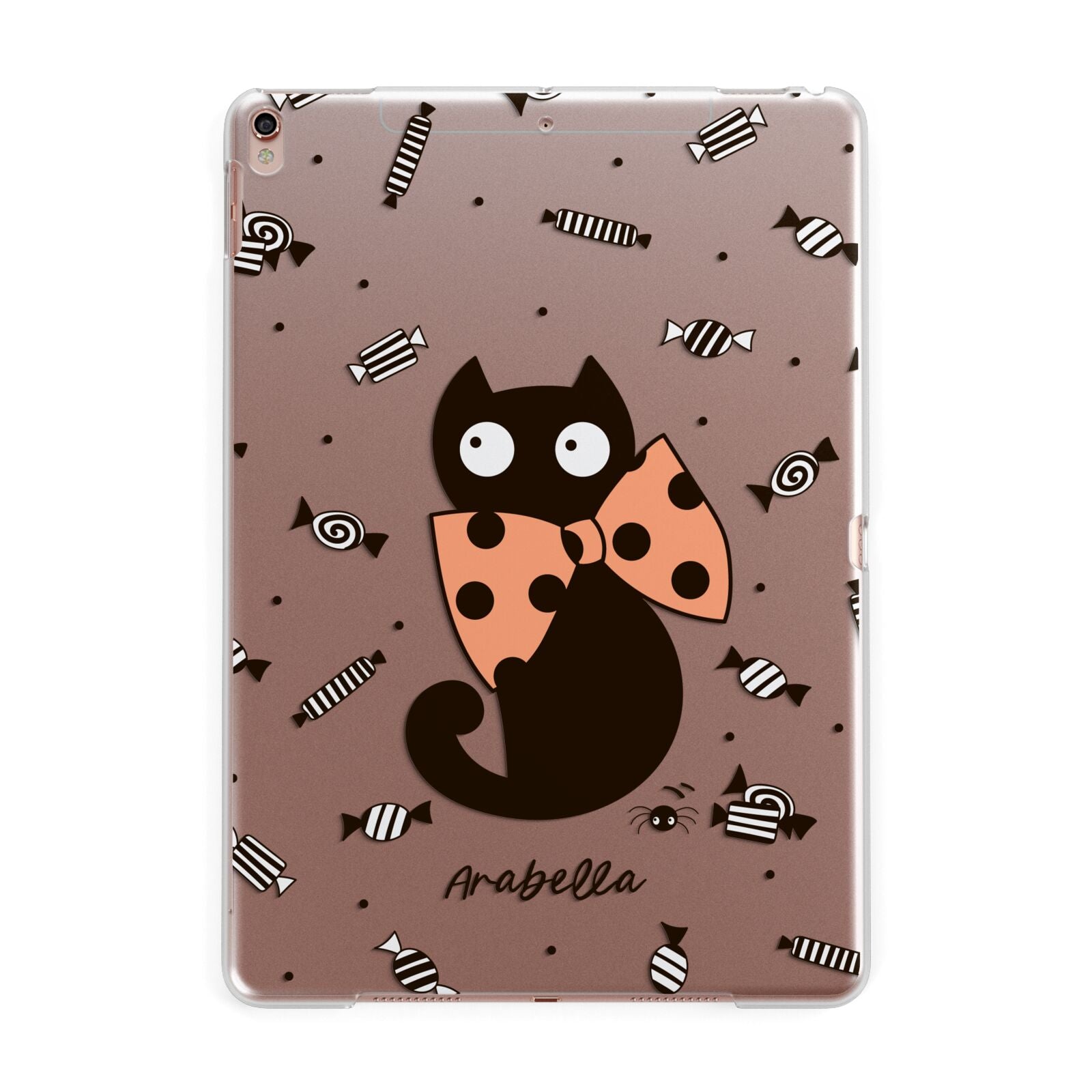 Personalised Halloween Cat Apple iPad Rose Gold Case