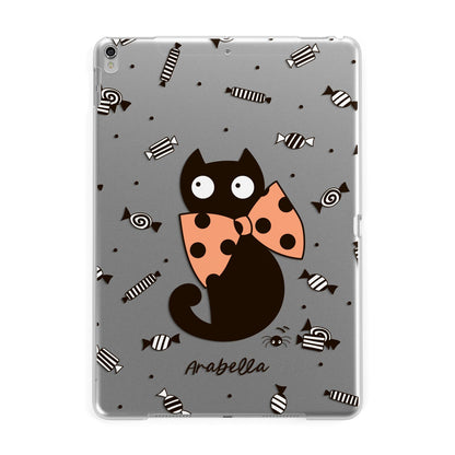 Personalised Halloween Cat Apple iPad Silver Case