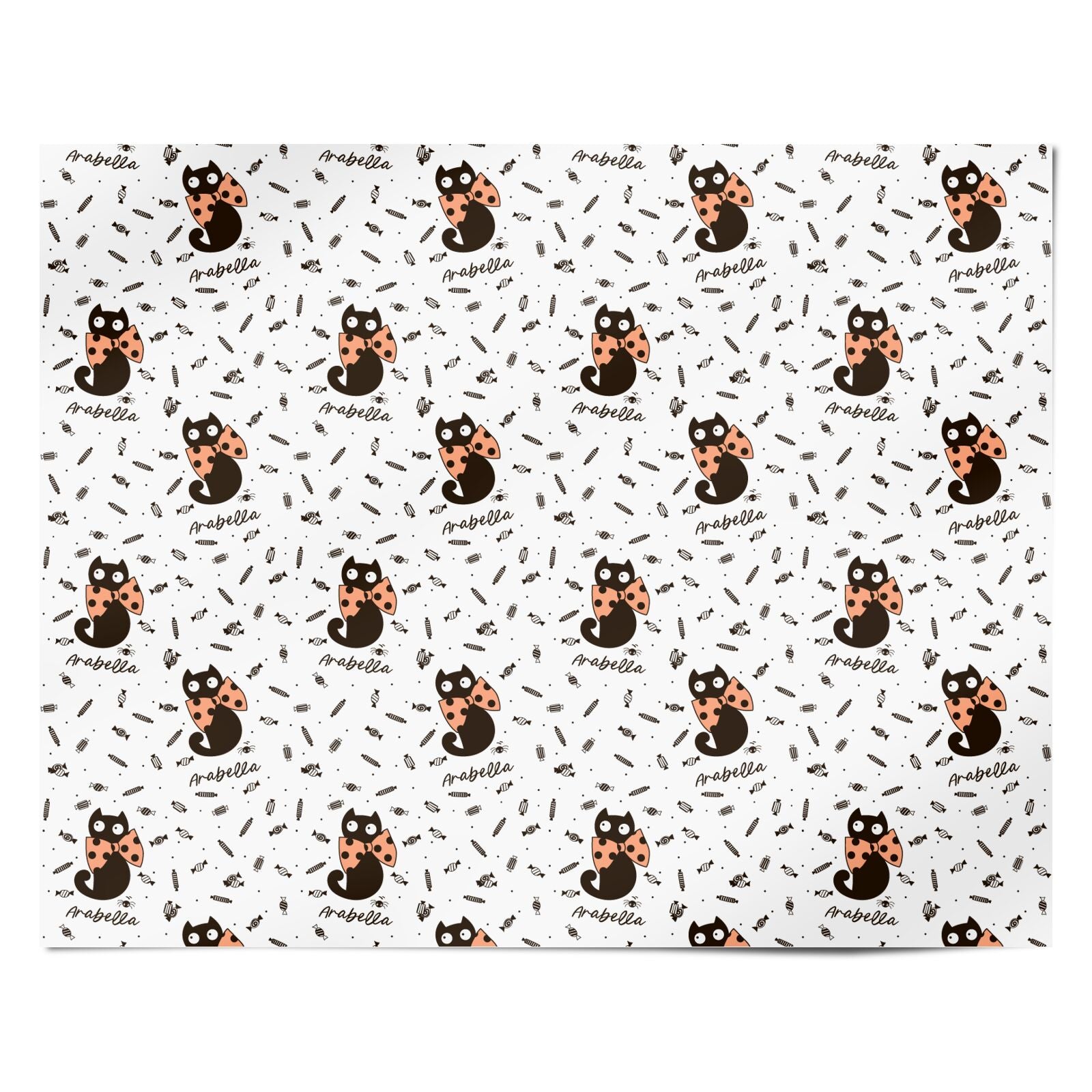 Personalised Halloween Cat Personalised Wrapping Paper Alternative