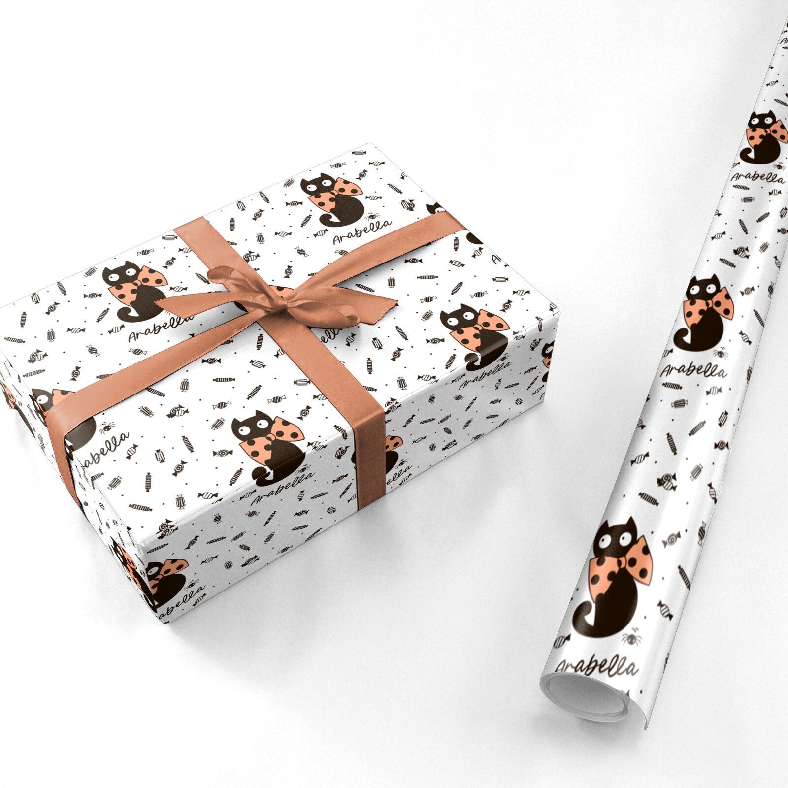 Personalised Halloween Cat Personalised Wrapping Paper