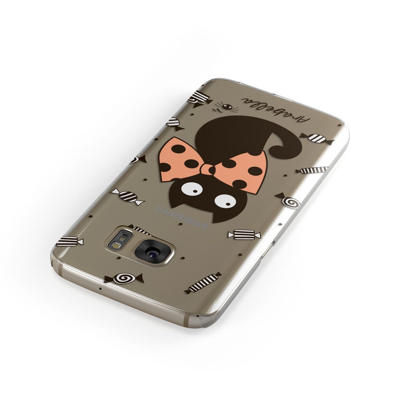 Personalised Halloween Cat Samsung Galaxy Case Front Close Up